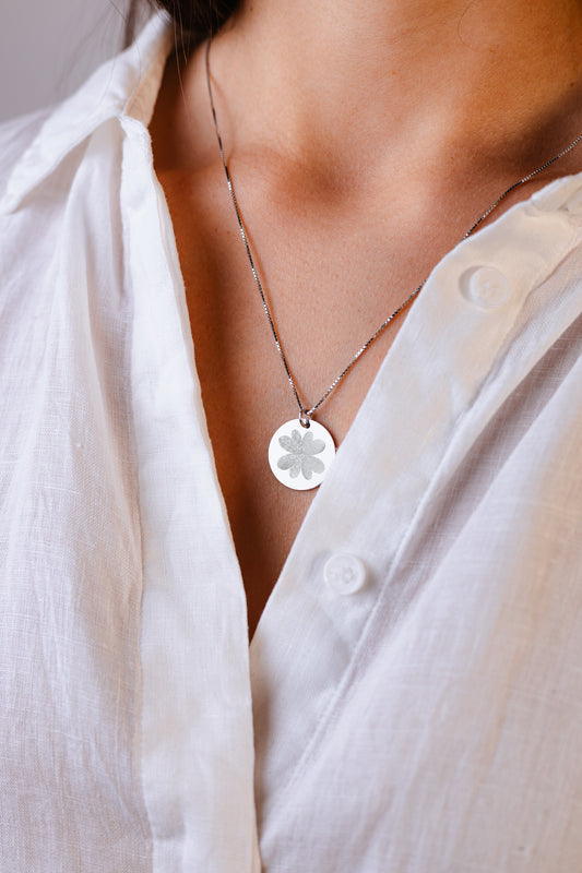 Collana in Argento 925 con 4 impronte digitali