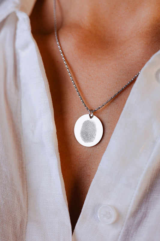 Collana in Argento 925 con impronta digitale