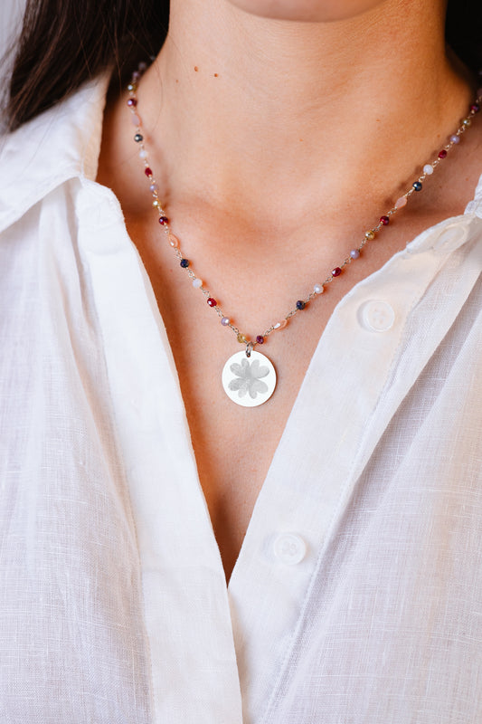 Collana in Argento 925 con 4 impronte digitali