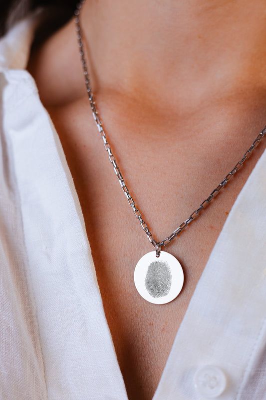 Collana in Argento 925 con impronta digitale