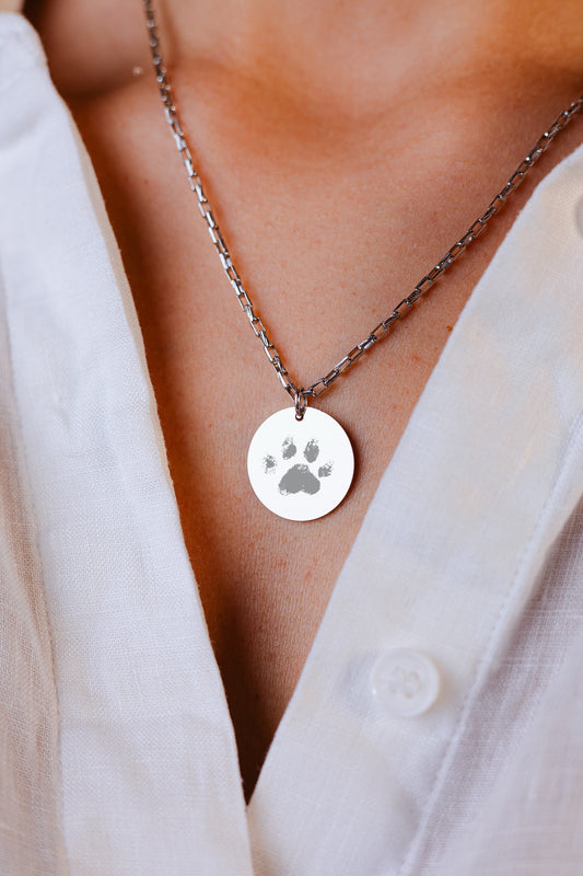 Collana in Argento 925 con impronta zampa